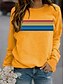 billige Hættetrøjer &amp; Sweatshirts-Dame Sweatshirt bluse Basale Afslappet Grøn Gul Rød Grafisk Regnbue Afslappet Langærmet Rund hals S M L XL XXL