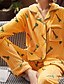 cheap Sleep &amp; Lounge-Women&#039;s 1 set Pajamas Sets Simple Fashion Comfort Plant Fruit Coral Fleece Coral Velvet Home Daily Bed Lapel Gift Shirt Long Sleeve Print Pant Fall Winter Pocket Light Pink White powder
