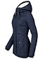 preiswerte Damen Daunenjacken &amp; Parkas-Damen Parka Strasse Normal Freizeitskleidung Herbst Winter Lang Mantel Lose Alltag Sport Jacken Langarm Volltonfarbe Reißverschluss Tasche Purpur Rosa Wein / Daunenjacken &amp; Parkas / Wasserdicht