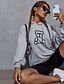 preiswerte Kapuzenpullis &amp; Sweatshirts-Damen Tier Pullover Hoodie Sweatshirt Alltag Kapuzenpullover Sweatshirts Grau Kaffee