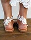 abordables Sandals-Élégantes Sandales de Mariage pour Femmes en Dentelle PU Boho