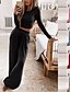 cheap New to Sale-Women&#039;s 1 set Loungewear Sets Simple Fashion Comfort Pure Color Cotton Blend Home Street Going out Crew Neck Breathable Gift Crop Top Long Sleeve Basic Elastic Waist Pant Fall Winter Black Blue