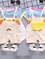 cheap Girls&#039; Clothing Sets-Kids Girls&#039; Clothing Set Short Sleeve 2 Pieces Pink Beige Print Rainbow Street Vacation Regular Active Casual Daily Street Style 1-5 Years / Fall / Winter / Sweet