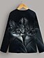 preiswerte T-Shirts &amp; Blusen für Mädchen-Jungen Mädchen 3D Tier Katze T-Shirt Langarm 3D-Druck Herbst Aktiv Polyester kinderkleidung 4-12 Jahre Schulanfang Freizeitskleidung Regular Fit