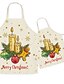 cheap Family Look Sets-Mommy and Me Christmas Aprons Christmas Gifts Graphic Christmas pattern Letter Print White Cute Matching Outfits / Fall / Spring / Sweet