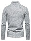 cheap Men&#039;s-Men&#039;s Sweater Knit Zipper Basic Stand Collar Plain Daily Going out Daily Ordinary Clothing Apparel Bishop Sleeve Spring &amp;  Fall Silver Gray Gray S M L