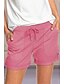 abordables Shorts-Mujer Corte Recto Pantalones Deportivo Alta cintura Bolsillo Casual Corto Microelástico Color sólido Comodidad Ejercito verde S / Pantalón corto