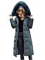 cheap Down&amp; Parkas-Women&#039;s Stylish Puffer Jacket with Fur Collar and Pockets