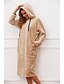 cheap Women&#039;s Clothing-Women&#039;s 1 pc Pajamas Loungewear Nightgown Plush Fashion Sweet Pure Color Flannel Home Daily Vacation Hoodie Warm # Basic Fall Winter Hoodie Khaki