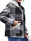 preiswerte Damen Jacken-Damen Jacke Herbst Winter Täglich Standard Mantel warm halten Regular Fit Alltag Jacken Langarm Kariert Tasche Plaid / Karomuster Grau Khaki / Bedruckt