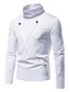 abordables Ropa de Hombre-Hombre Camiseta Camisa Plisado Estándar Primavera, Otoño, Invierno, Verano Azul marinero Blanco Negro