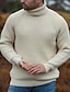 cheap Men&#039;s Clothing-Men&#039;s Sweater Sweater Pullover Vintage Style Thick Winter Beige