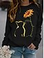 cheap Hoodies &amp; Sweatshirts-Women&#039;s Hoodie Sweatshirt Pullover Casual Green Black Yellow Cat Graphic Geometric Daily Long Sleeve Round Neck S M L XL XXL