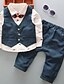 cheap Boys&#039; Clothing Sets-Kids Boys&#039; Suit &amp; Blazer Clothing Set Long Sleeve 3 Pieces Blue Red Bow Polka Dot Print Graphic Outdoor Cotton Regular Active Cool 2-8 Years / Fall