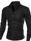 cheap Men&#039;s Shirts-Men&#039;s Dress Shirt Button Up Shirt Collared Shirt Navy Wine Red Black Plain Collar Wedding Work Clothing Apparel