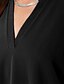 economico Tops &amp; Blouses-Per donna Camicia Blusa Liscio Nero Bianco Vino Manica lunga Informale