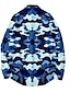preiswerte Herrenhemden-Herren Täglich Hemd camuflaje Langarm Regular Fit Oberteile Grundlegend Elegant Umlegekragen Blau Purpur Armeegrün / Arbeit
