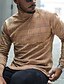 abordables Men&#039;s Socks-T-shirt Homme Décontractée du quotidien Vacances Treillis Manches Longues Polyester Standard Col Roulé Léger Mode Coupe Cintrée