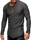 preiswerte Long Sleeve-Herren T Shirt Rundhalsausschnitt Graphic Einfarbig Weiß Schwarz Grau Armeegrün Khaki Langarm Übergröße Ausgehen Oberteile Basic Muskel