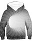 billige Hættetrøjer og sweatshirts til drenge-Børn Drenge Hattetrøje Langærmet 3D-udskrivning 3D Print Hvid Grøn Lilla Børn Toppe Efterår Forår Aktiv Daglig 3-12 år