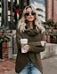 cheap Sweaters-Women&#039;s Pullover Sweater Solid Color Knitted Button Stylish Basic Casual Long Sleeve Sweater Cardigans Fall Winter Turtleneck Wine Red Jean Blue Khaki