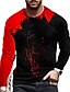 cheap Men&#039;s Shirts-Men&#039;s Unisex Daily 3D Print T shirt Dragon Graphic Prints Long Sleeve Print Tops Casual Designer Big and Tall Black / Red
