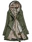 cheap Down&amp; Parkas-Women&#039;s Parka Casual / Daily Winter Long Coat Hooded Regular Fit Jacket Long Sleeve Solid Colored Army Green Black / Cotton / Cotton