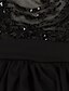 abordables Vestidos de Nochevieja-vestido de fiesta para mujer vestido negro de lentejuelas vestido largo maxi vestido negro manga larga color puro lentejuelas invierno otoño primavera cuello redondo moda fiesta vestido de invierno