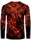 cheap Men&#039;s Shirts-Men&#039;s Unisex Daily 3D Print T shirt Graphic Prints Flame Long Sleeve Print Tops Casual Designer Big and Tall Red
