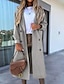 cheap Coats &amp; Trench Coats-Women&#039;s Coat Quilted Pocket Long Coat White Black Gray Khaki Apricot Daily Casual Double Breasted Fall Turndown Regular Fit S M L XL XXL / Thermal Warm / Solid Color / Winter