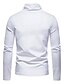 billige Herre Mode Beklædning-Herre T-shirt Skjorte Flettet Standard Forår, Efterår, Vinter, Sommer Flåde Hvid Sort