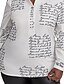 cheap Plus Size Tops-Women&#039;s Plus Size Tops Blouse Shirt Letter Long Sleeve Print Streetwear Standing Collar Polyster Daily Weekend Fall White
