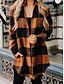 cheap Coats &amp; Trench Coats-Women&#039;s Coat Casual Jacket Classic Chic &amp; Modern Shacket Causal Holiday Daily Wear Coat Long Polyester -yellow -blue -black Fall Spring Summer Notch lapel collar Plaid Loose S M L XL XXL 3XL