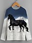 cheap Girls&#039; Tees &amp; Blouses-Kids&#039; 3D Horse Print Long Sleeve Western T Shirt