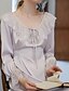 cheap Sleep &amp; Lounge-Women&#039;s 1 pc Nightgown Fashion Comfort Pure Color Polyester Home Bed Square Neck Breathable Gift Long Sleeve Basic Fall Purple Beige