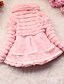 cheap Girls&#039; Jackets &amp; Coats-Kids Girls&#039; Long Sleeve Coat Parka White Pink Yellow Pleated Plain Adorable Winter 3-8 Years School / Ruffle / Lace / Cute