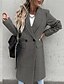 cheap Coats &amp; Trench Coats-Women&#039;s Coat Fall Winter Street Business Daily Long Coat Warm Breathable Regular Fit Business Elegant Casual Jacket Long Sleeve Pocket Solid Color Green Black Gray