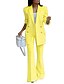 cheap Blazers-Women&#039;s Suits Blazer Fall Winter Street Daily Work Regular Coat Warm Breathable Regular Fit Business Elegant Jacket Long Sleeve Pocket Solid Color Yellow White
