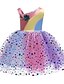 cheap Girls&#039; Dresses-Kids Little Girls&#039; Dress Color Block Casual Daily A Line Dress Sequins Purple Yellow Midi Sleeveless Casual Cute Dresses Fall Regular Fit 3-10 Years