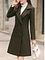 cheap Coats &amp; Trench Coats-Women&#039;s Pea Coat Long Coat Duble Breasted Lapel Winter Coat Warm Windproof Trench Coat Slim Fit Elegant Casual Jacket Long Sleeve Outerwear