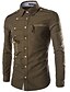 cheap Men&#039;s Shirts-Men&#039;s Shirt Prom Shirt Collar Classic Collar Solid Colored Wine Black Army Green Navy Blue Long Sleeve Basic Daily Slim Tops Military / Spring / Fall