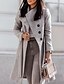 cheap Coats &amp; Trench Coats-Women&#039;s Winter Coat Long Belted Overcoat Single Breasted Lapel Pea Coat Thermal Warm Windproof Trench Coat with Pockets Elegant Outerwear Fall Outerwear Long Sleeve Gray Black Khaki