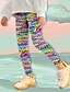 billige Bukser og leggings til piger-Børn Pige Leggings Regnbue Trykt mønster Patchwork Grafisk Aktiv Efterår 4-12 år / Strømpebukser