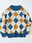 cheap Boys&#039; Tees &amp; Blouses-Kids Boys&#039; Sweater Long Sleeve Blue Black Red Patchwork Geometric Indoor Outdoor Cotton Cool Daily 3-10 Years / Fall / Winter