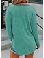 cheap Tops &amp; Blouses-Women&#039;s Plain Color Block Daily Going out Weekend Long Sleeve Blouse V Neck Button Elegant Casual Tops Green Gray Fuchsia S
