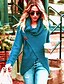 baratos Camisolas-Mulheres Pulôver Suéter Côr Sólida Tricotado Botão à moda Básico Casual Manga Longa Casacos de malha Outono Inverno Gola Alta Vermelho Vinho Jean Blue Cáqui