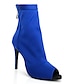 cheap Boots-Latin Dance Clubwear Salsa Shoes Dance Boots Women&#039;s Chain Ankle Boots Heel Peep Toe Slim High Heel Black Red Blue Zipper