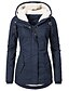 preiswerte Damen Daunenjacken &amp; Parkas-Damen Parka Strasse Normal Freizeitskleidung Herbst Winter Lang Mantel Lose Alltag Sport Jacken Langarm Volltonfarbe Reißverschluss Tasche Purpur Rosa Wein / Daunenjacken &amp; Parkas / Wasserdicht