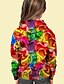 abordables Camisetas y blusas para niñas-Niños Chica Sudadera Manga Larga Rojo Impresión 3D Bolsillo Gráfico Diario Interior Exterior Activo Moda Diario Deportes 2-12 años / Otoño / Invierno