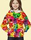 cheap Girls&#039; Tees &amp; Blouses-Kids Girls&#039; Hoodie Long Sleeve Red 3D Print Pocket Graphic Daily Indoor Outdoor Active Fashion Daily Sports 2-12 Years / Fall / Winter
